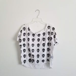 CLOSET CLEAR OUT Glitter Skull Crop Top